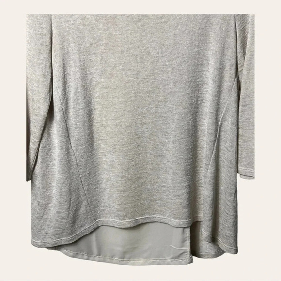 0570. Lauren CONRAD 3/4 SLEEVE BLOUSE SIZE SMALL CREAM IN‎ COLOR BOW IN BACK - Picture 4 of 9